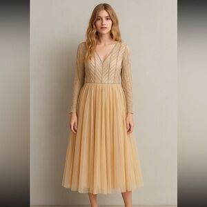 Maya Deluxe dress tulle and mesh beaded size 10